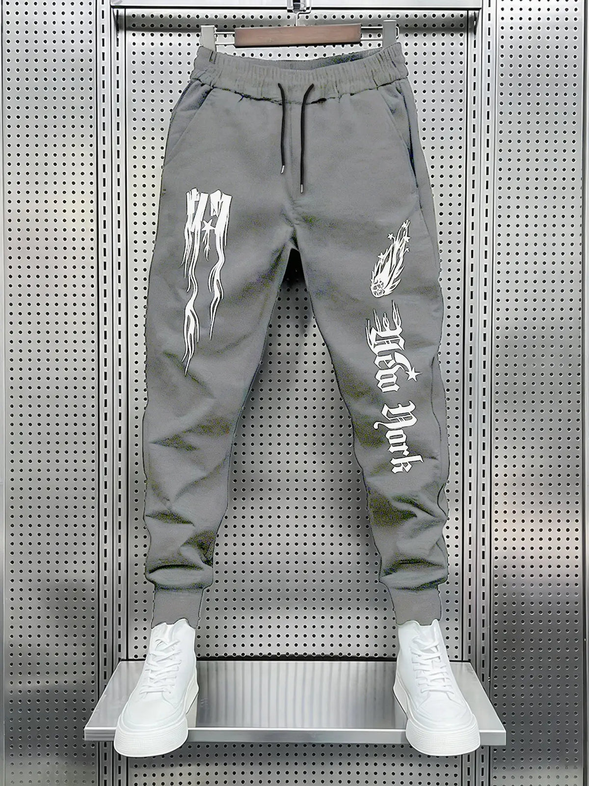 Men's Printed Sweatpants with Drawstring, Casual Long Pants with Pockets, Ideal for Daily Wear and Relaxation, Casual Streetwear Trousers, Casual Athleisure Pants, Graphic Sweatpants