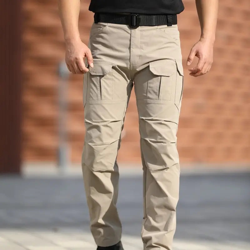 HOMUG Men's Loose-Fit Durable Pants | Tactical Cargo Style with Multiple Pockets & Zippers, Available in Multiple Colors