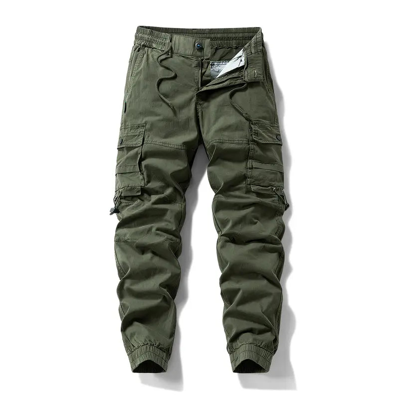 Men’s Cargo Pants - Men's Wear Autumn Long Trousers with Multi-Pocket Design, Drawstring Cuffs, Comfortable Trendy Casual Fit, Fashion Style, Multi-Purpose Use, Fashion Men's Pants,clothes for back to school,first day of school outfits