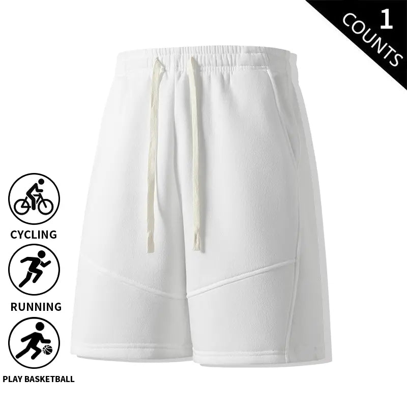 Men's Basic Minimalist Retro 2-Pack Cotton Shorts - Elastic Drawstring, Loose-Fit Comfortable Casual Shorts for Dad's Everyday Wear