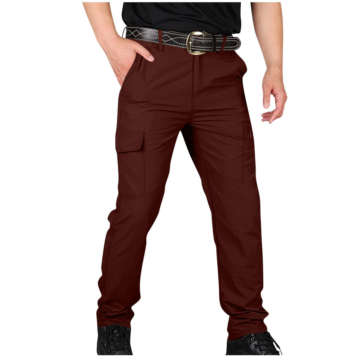 Men's Tactical Cargo Pants Straight Leg Ripstop Hiking Climbing Sweatpants Waterproof Mens Outdoor Work Multic-Pocket