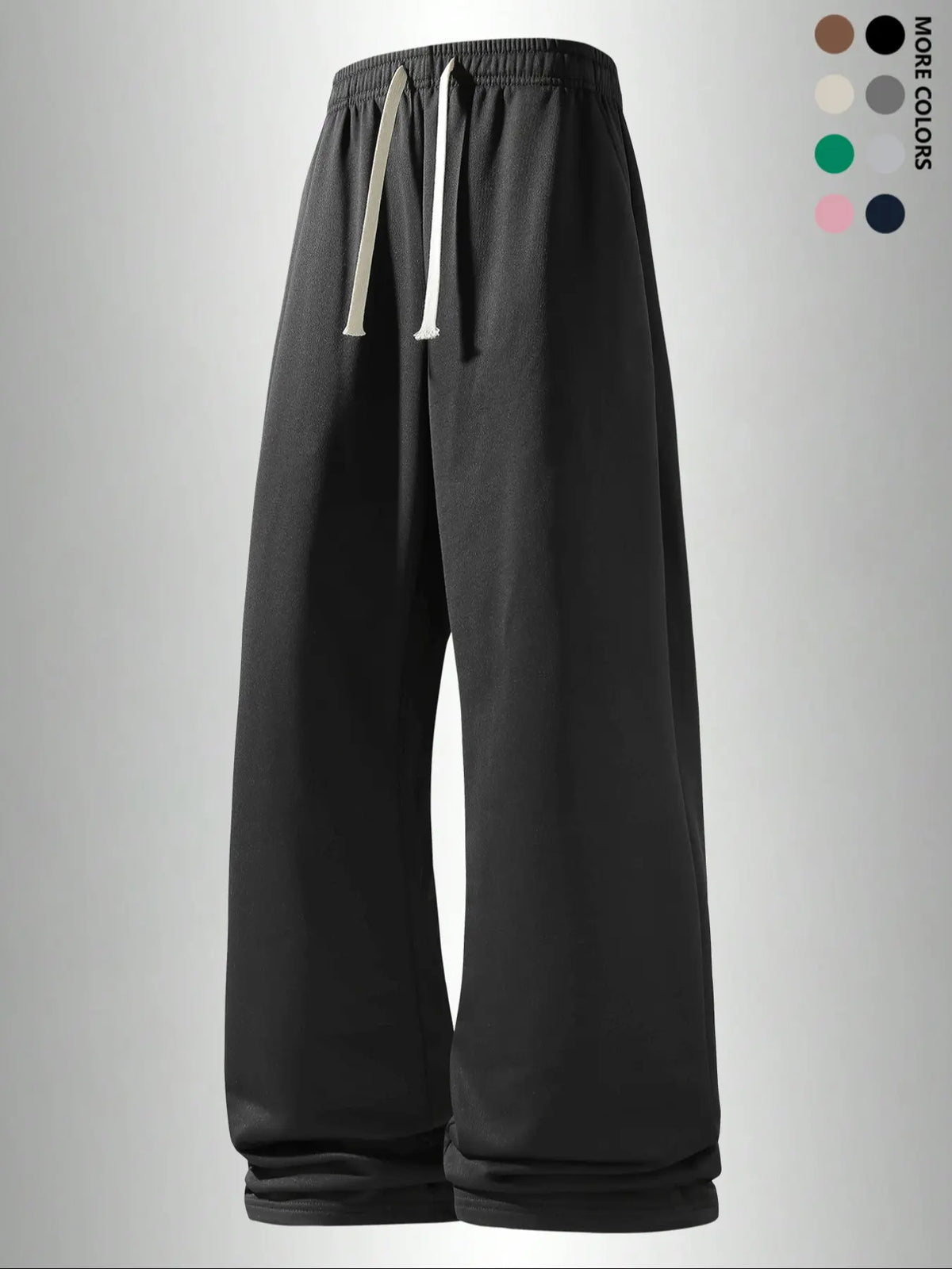 Men's Casual Long Pants, Casual Loungewear Pants, Classic Solid Pants, Casual Solid Drawstring, Soft Knit Drawstring Waist, Knitted Trousers, Side Pockets, Straight Leg Design, All Season Comfortable Daily Wear
