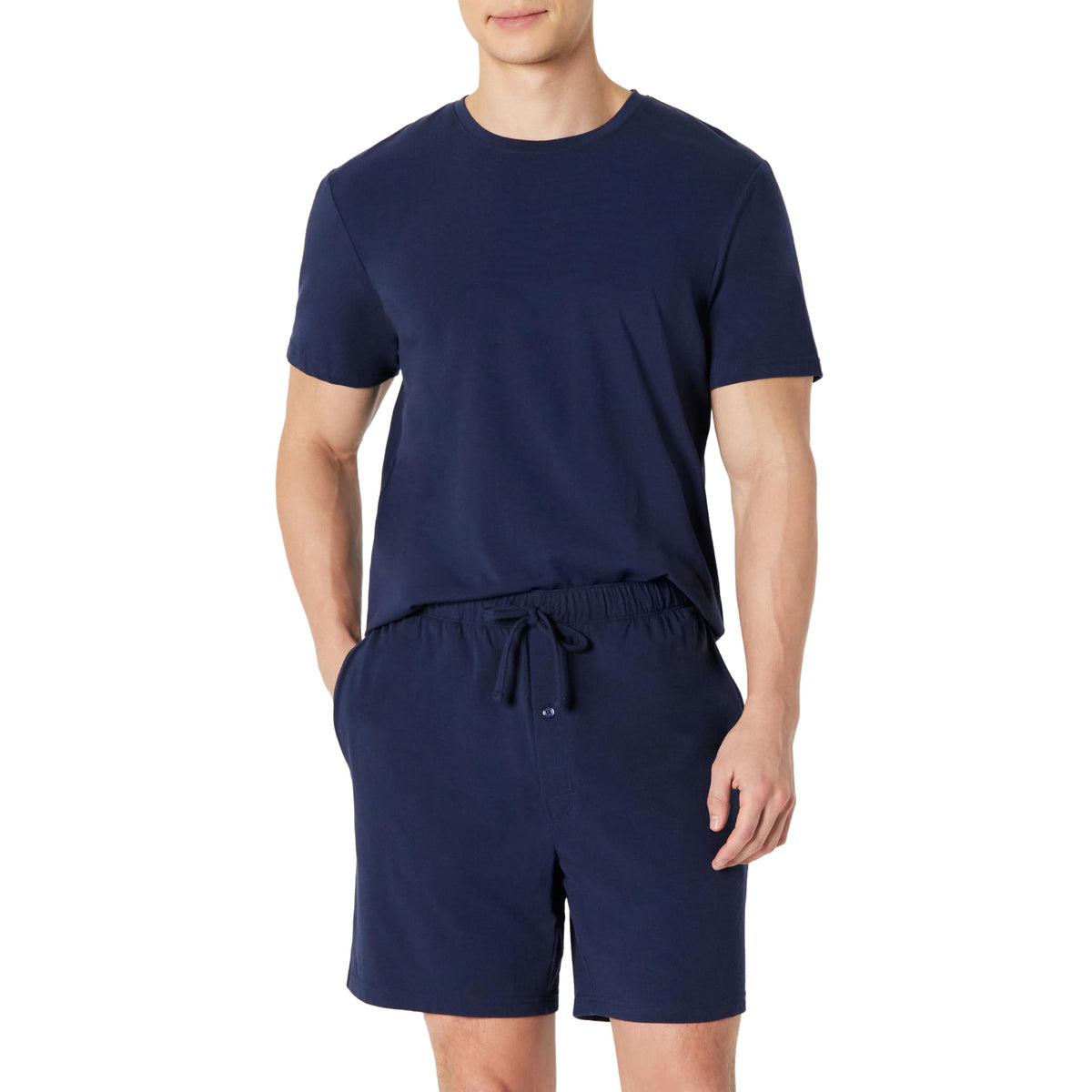 Amazon Essentials Men's Cotton-Modal Pajama Set, Short Sleeve T-Shirt and Shorts