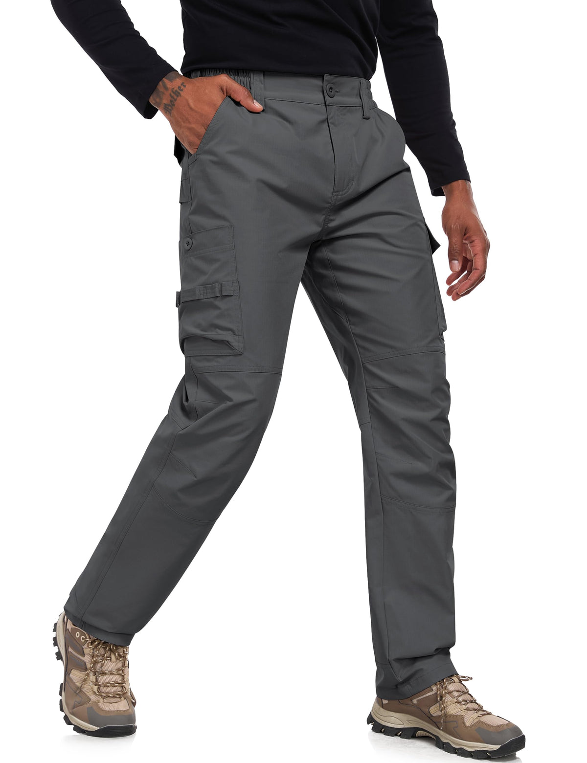 Lzzidou Men's Hiking Cargo Pants Tactical Work Travel Trousers