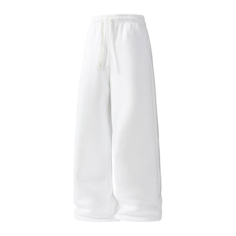 Men’s 2-Pack Baggy Polyester Sweatpants - Drawstring Waist Adapts to Your Fit, Mid-Waist, Loose-Fit, Plain, Stylish, Soft, Breathable, Streetwear Look, Easy Vibe, Athletic Casual Pants for Summer (2-Pack Value for Backup Casual Days)