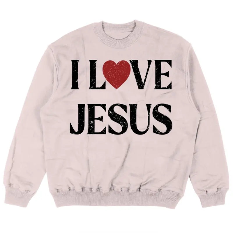 Vintage I Love Jesus Print Short Sleeve T-Shirt Menswear Top Underwear Tshirt Cotton Polyester Graphic Round Neck Casual
