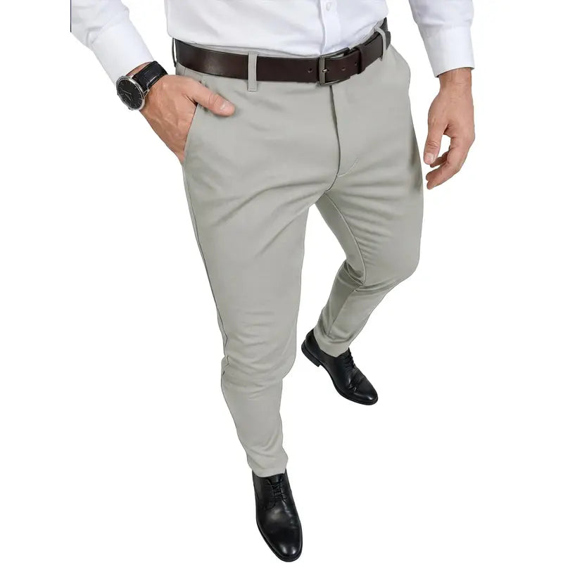 Runcati Mens Slim Fit Dress Pants Stretch Skinny Slacks Casual Tapered Chinos Work Pant Trousers suit trousers