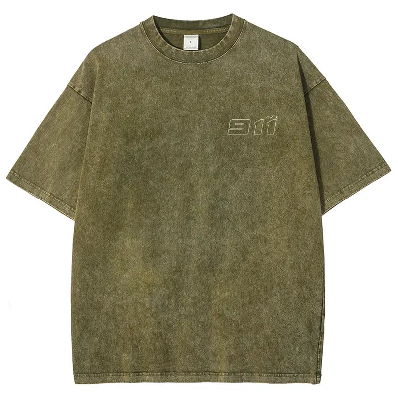Men's 911 GT3 Racing Good Graphic Tees - Super Soft Washed Cotton Fashion Streetwear Round Neck Casual Top, Boyfriend Birthday Gift, Cool Guys Gifts, Gifts For Boyfriend, Cool Gifts For Guys