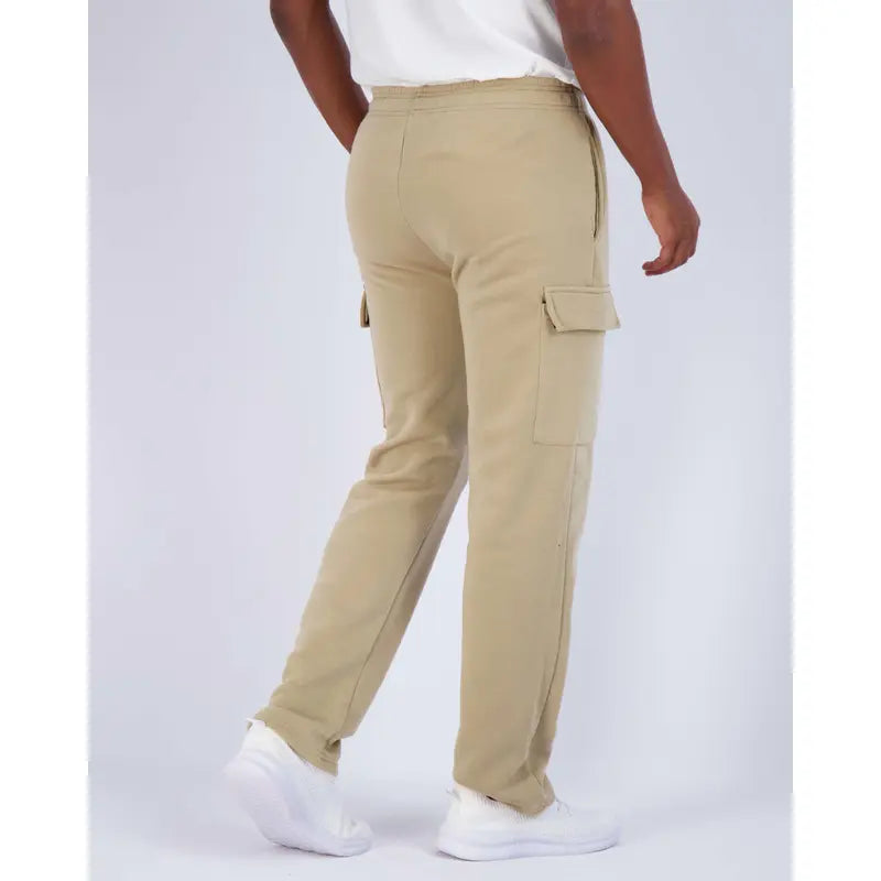 Real Essentials 3 Pack: Men's Tech Fleece Open Bottom Cargo Sweatpants with Pockets (Available In Big & Tall)