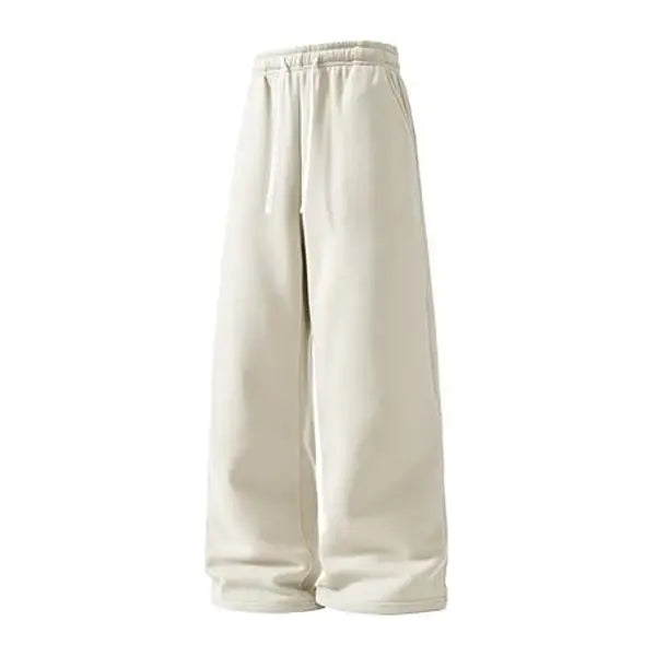 Men’s casual minimalist comfortable long pants for spring and autumn, featuring an elastic waistband with tie closure, a loose fit suitable for sports and fitness, versatile everyday casual long pants.
