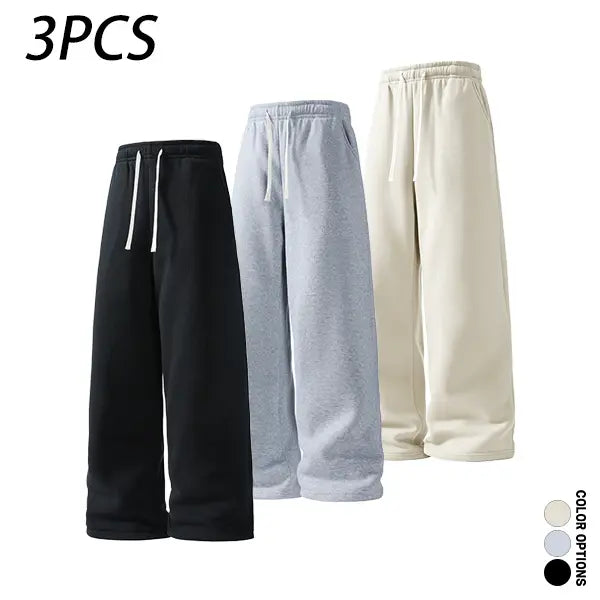 Men’s casual minimalist comfortable long pants for spring and autumn, featuring an elastic waistband with tie closure, a loose fit suitable for sports and fitness, versatile everyday casual long pants.