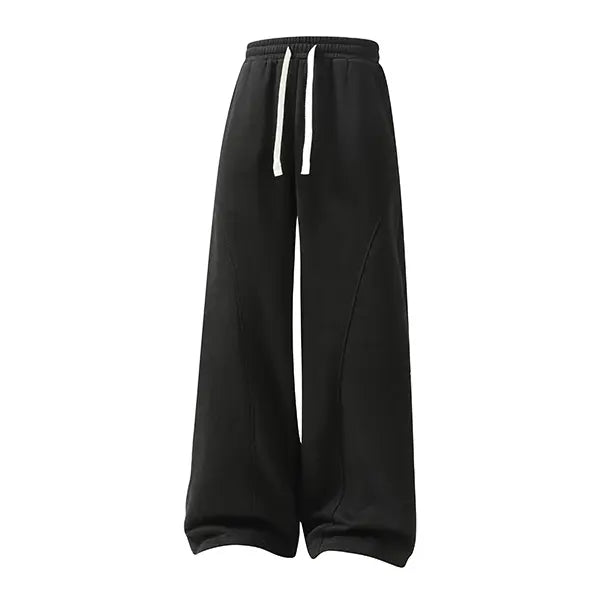 Men's Fleece Thermal Lined Sweatpants  Oversize Drawstring Waist Casual Loose Pants for Fall Winter School Season Daily Wear Stylish Menswear