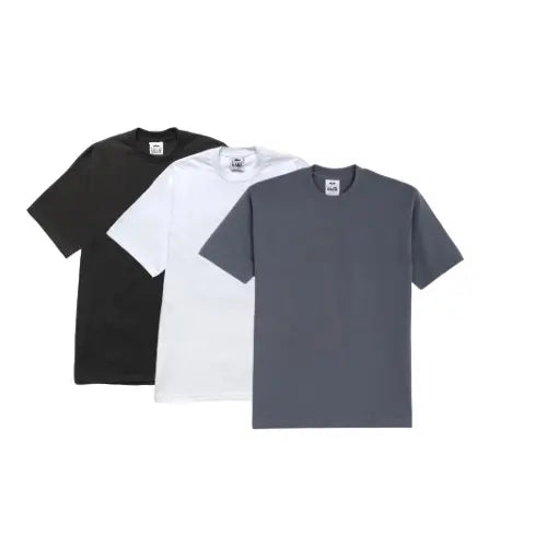 Pro Club 3-Pack Men's Thick Cotton Crew Neck Short Sleeve Tops, Casual Plain Classic Collar Day T-Shirts