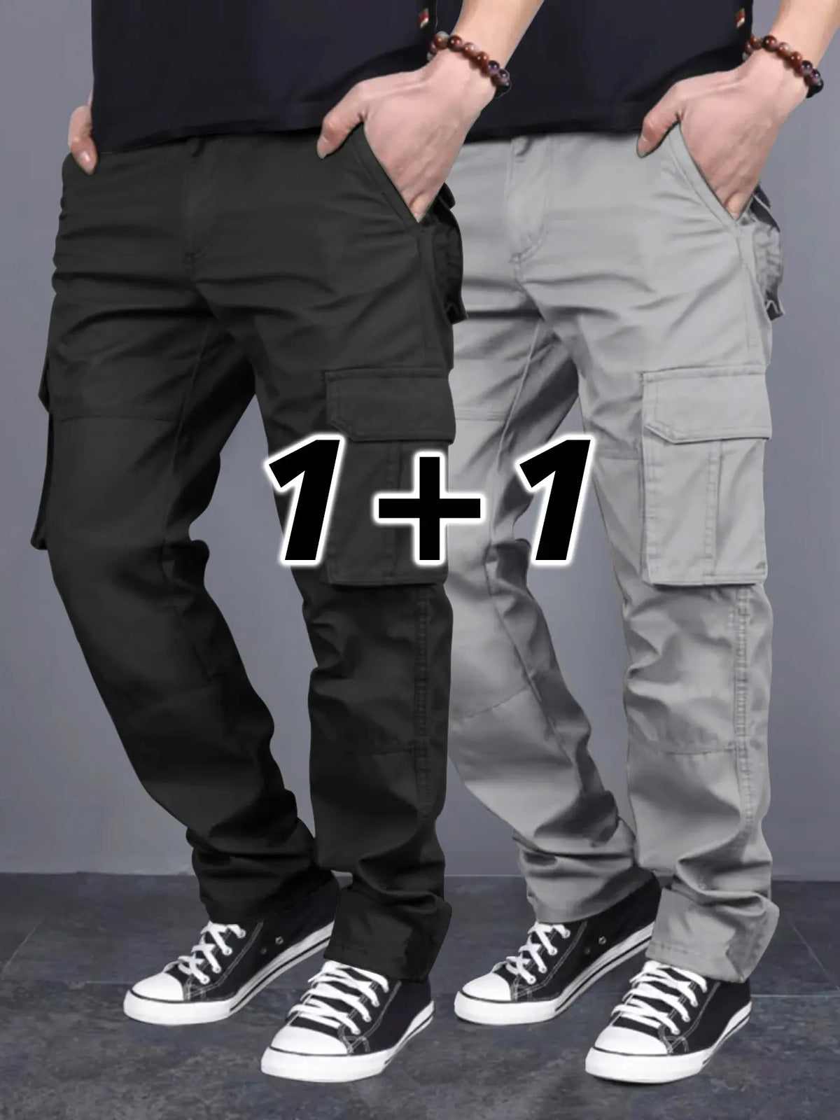 Men's Loose Solid Casual Slant Pocket Drawstring Waist Cargo Pants, Casual Street Style Straight Leg Trousers for Outdoor Hiking Fishing, Woven Bottoms for All Seasons Pants
