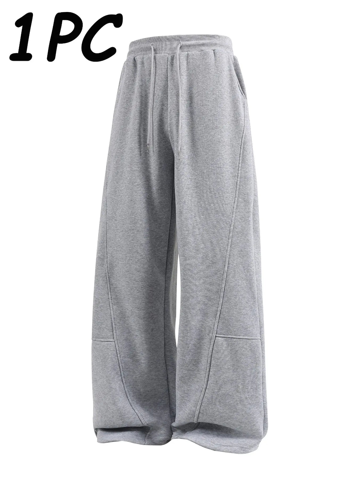 Men's Fleece-Lined Loose Wide-Leg Sweatpants, Y2K Street-Style Oversized Joggers, Casual Loungewear Pants, Casual Chic Trousers, Deconstructed Leisure Trousers, Athleisure Style Pants Suitable for Daily Wear & Street Fashion