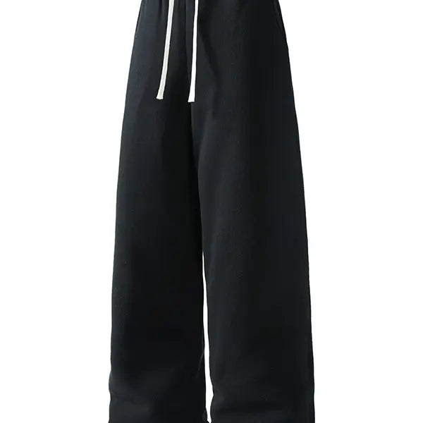 2-pack men’s casual straight sweatpants with adjustable drawstring elastic waistband, loose straight-leg design, skin-friendly comfortable fabric