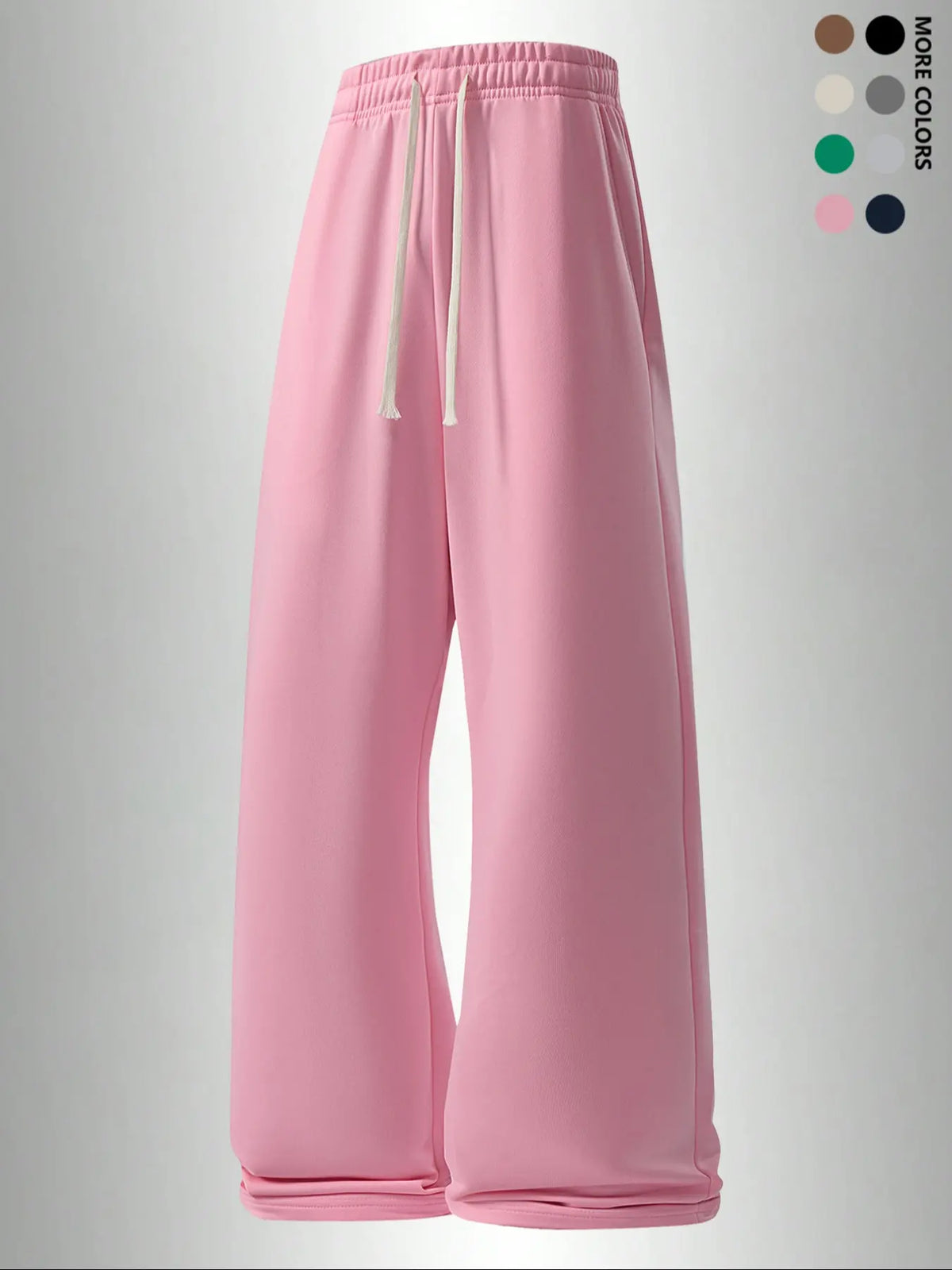 Men's Casual Long Pants, Casual Loungewear Pants, Classic Solid Pants, Casual Solid Drawstring, Soft Knit Drawstring Waist, Knitted Trousers, Side Pockets, Straight Leg Design, All Season Comfortable Daily Wear