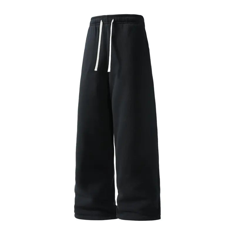 Men’s 2-Pack Baggy Polyester Sweatpants - Drawstring Waist Adapts to Your Fit, Mid-Waist, Loose-Fit, Plain, Stylish, Soft, Breathable, Streetwear Look, Easy Vibe, Athletic Casual Pants for Summer (2-Pack Value for Backup Casual Days)
