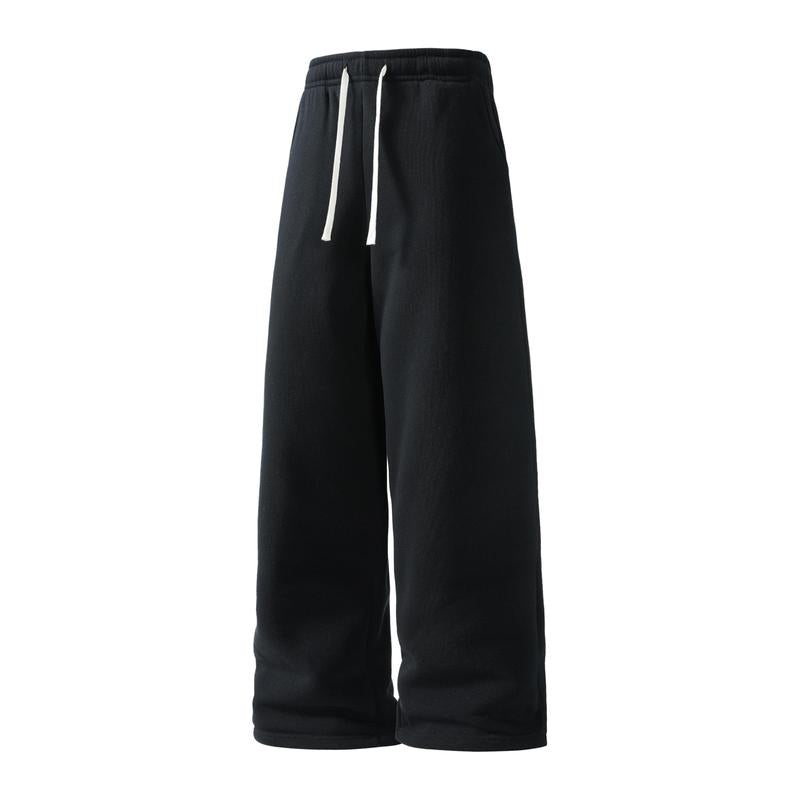 Men’s 2-Pack Baggy Polyester Sweatpants - Drawstring Waist Adapts to Your Fit, Mid-Waist, Loose-Fit, Plain, Stylish, Soft, Breathable, Streetwear Look, Easy Vibe, Athletic Casual Pants for Summer (2-Pack Value for Backup Casual Days)