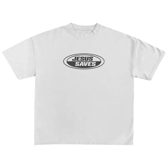 New Jesus Saves Retro Tee, Vintage Graphic T-shirt, Christian Clothing Womenswear Top  Cotton Casual Unisex, Gift For Men Women