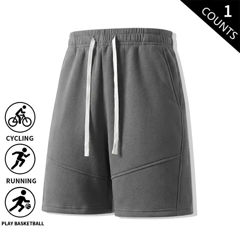 Men's Basic Minimalist Retro 2-Pack Cotton Shorts - Elastic Drawstring, Loose-Fit Comfortable Casual Shorts for Dad's Everyday Wear