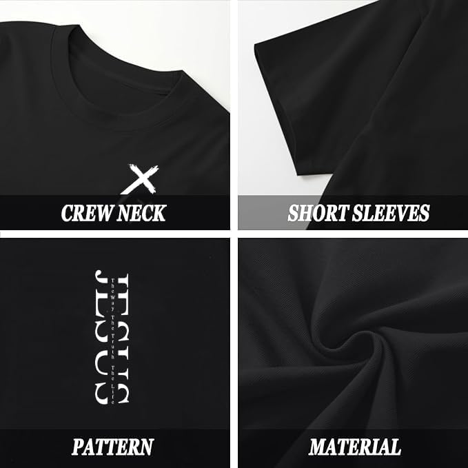 Christian Shirts for Men Jesus Cross Casual Tops