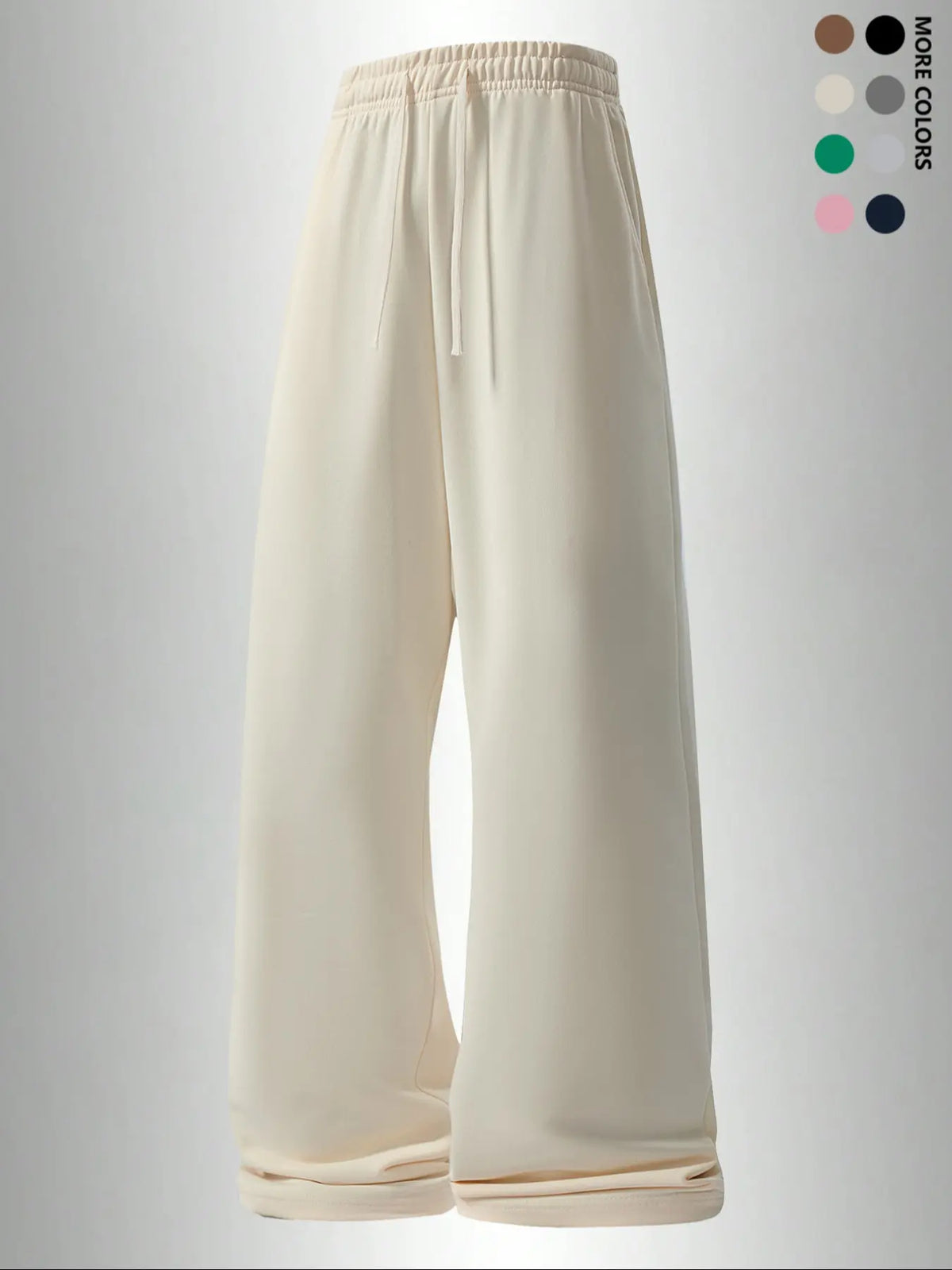 Men's Casual Long Pants, Casual Loungewear Pants, Classic Solid Pants, Casual Solid Drawstring, Soft Knit Drawstring Waist, Knitted Trousers, Side Pockets, Straight Leg Design, All Season Comfortable Daily Wear