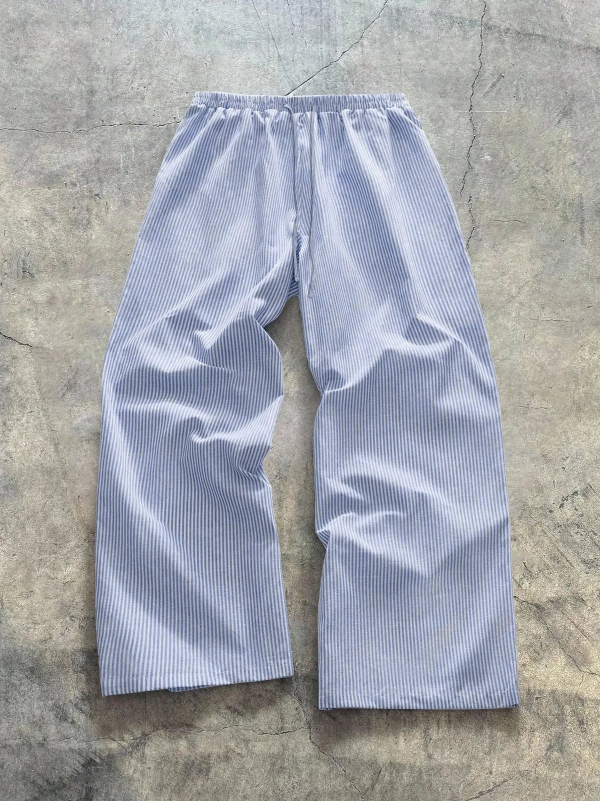 Unisex Striped Wide Leg, Drawstring Waisted, Casual Slacks, Casual Loose Fit Trousers, Breathable Comfort Design, Suitable for Daily Wear, Leisure and Home Use, Casual Fashion Bottoms