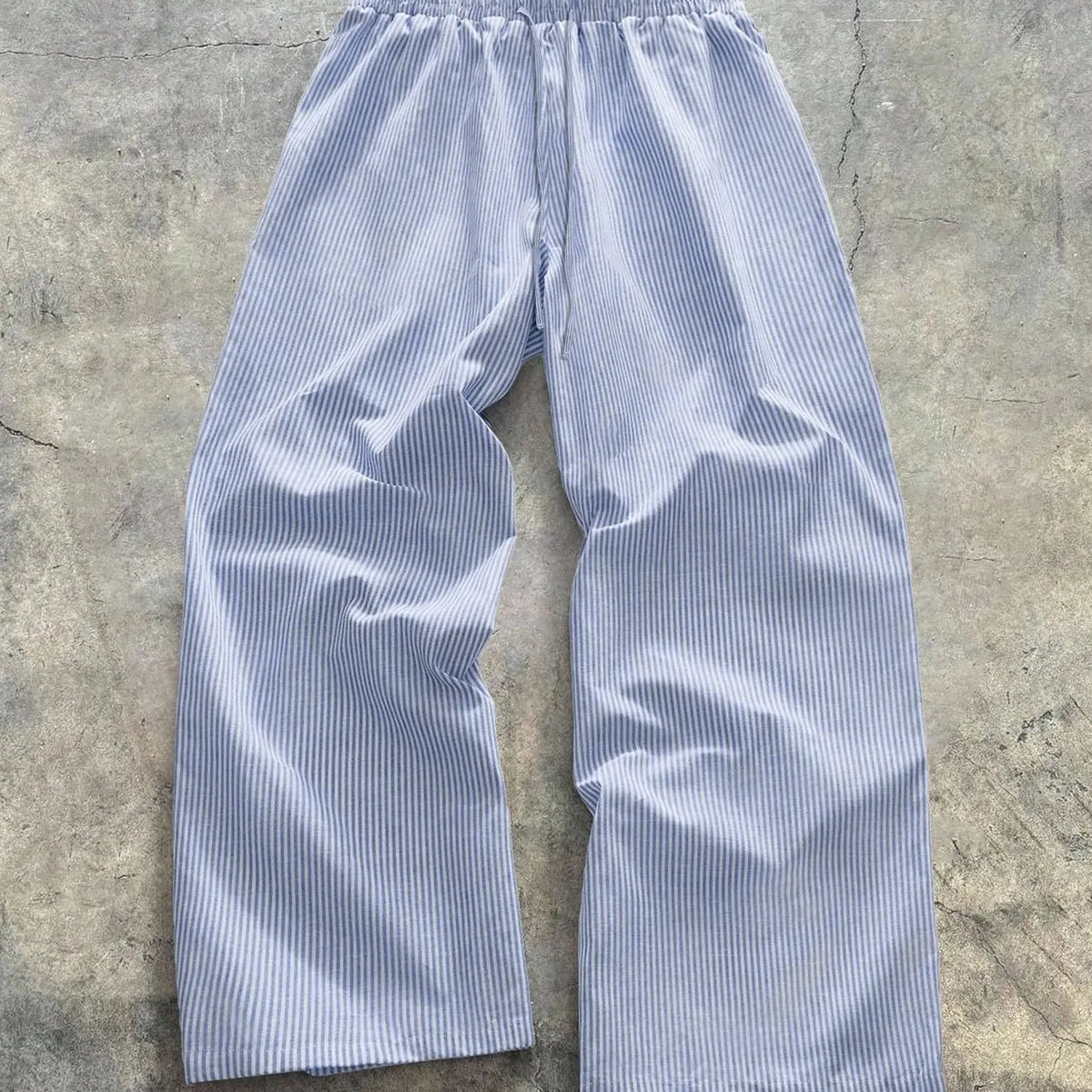 Unisex Striped Wide Leg, Drawstring Waisted, Casual Slacks, Casual Loose Fit Trousers, Breathable Comfort Design, Suitable for Daily Wear, Leisure and Home Use, Casual Fashion Bottoms