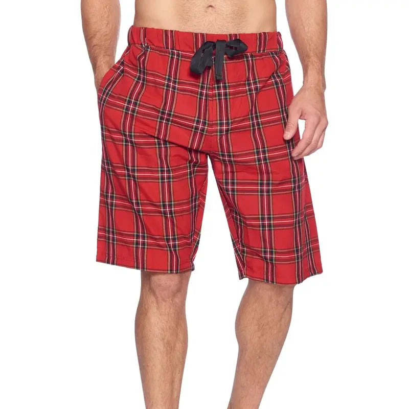 Ashford & Brooks Men's 2-Pack Comfy Cotton-Polyester Sleep Shorts - Roomy Fit, Moisture-Wick, Contrast Ribbon, Pockets, Drawstring, Adjustable Bottom Men's Shorts, All-Season Nightwear Pants & Casual Loungewear (Great for Father’s Day, Birthdays)