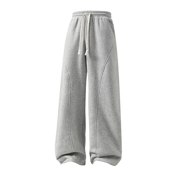 Men's Fleece Thermal Lined Sweatpants  Oversize Drawstring Waist Casual Loose Pants for Fall Winter School Season Daily Wear Stylish Menswear