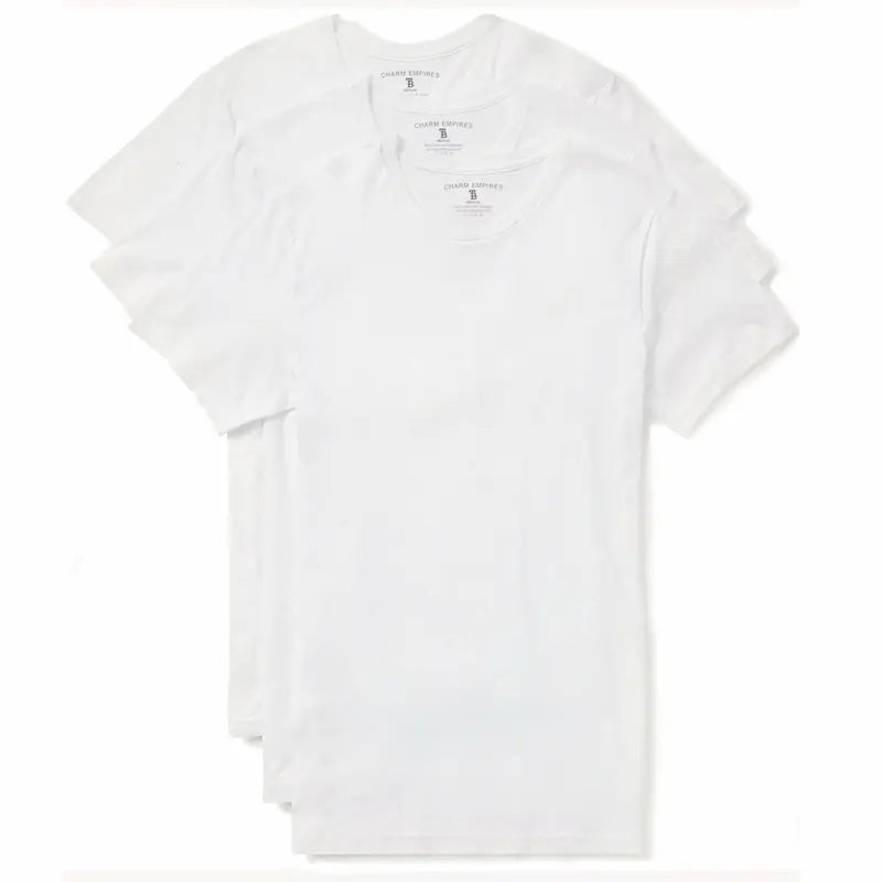 TRAILBLAZER Slim Fit White and Black Tees Crewneck (3 Pack)