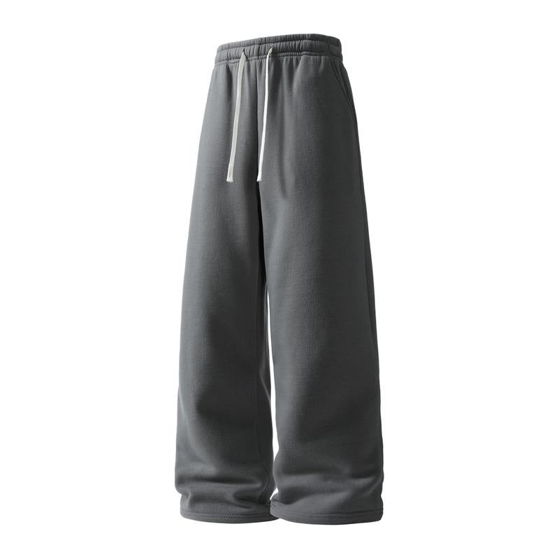 Men’s 2-Pack Baggy Polyester Sweatpants - Drawstring Waist Adapts to Your Fit, Mid-Waist, Loose-Fit, Plain, Stylish, Soft, Breathable, Streetwear Look, Easy Vibe, Athletic Casual Pants for Summer (2-Pack Value for Backup Casual Days)
