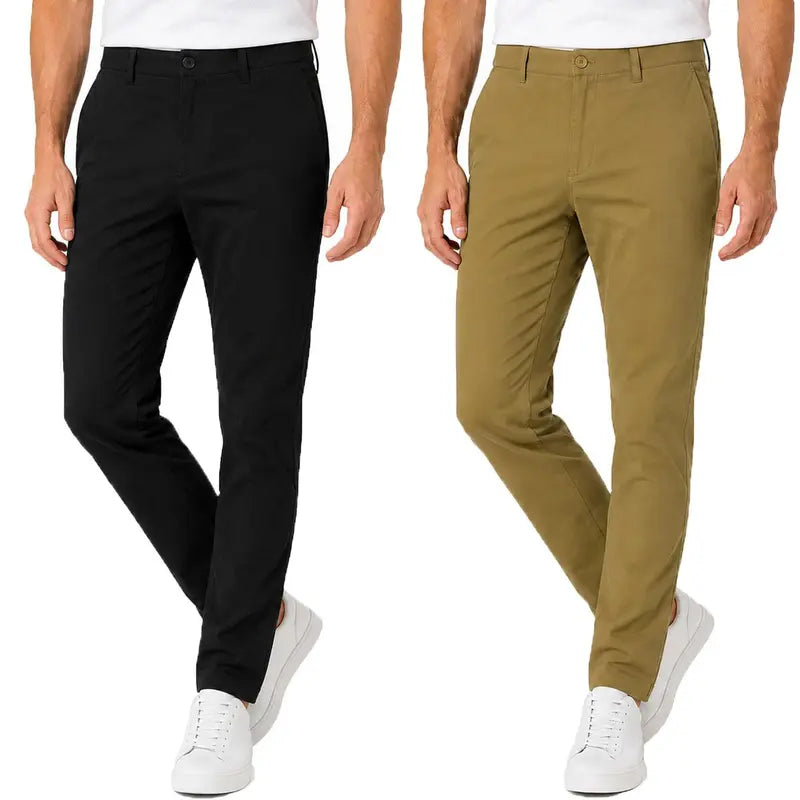 Men's 2-Pack Super Stretch Slim Fit Everyday Chino Pants