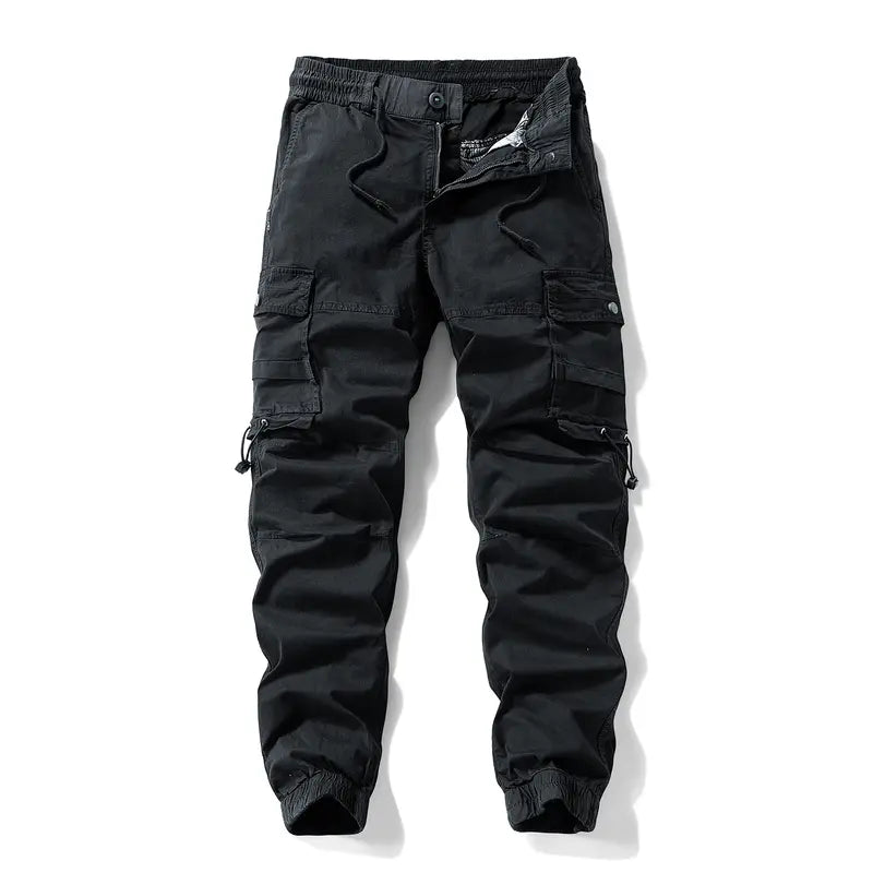 Men’s Cargo Pants - Men's Wear Autumn Long Trousers with Multi-Pocket Design, Drawstring Cuffs, Comfortable Trendy Casual Fit, Fashion Style, Multi-Purpose Use, Fashion Men's Pants,clothes for back to school,first day of school outfits