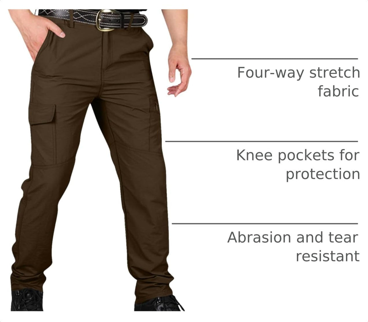 Men's Tactical Cargo Pants Straight Leg Ripstop Hiking Climbing Sweatpants Waterproof Mens Outdoor Work Multic-Pocket