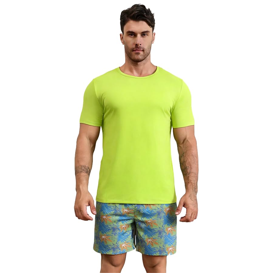 Men's Summer Pajama Set - Short Sleeve Top & Shorts Lounge Wear