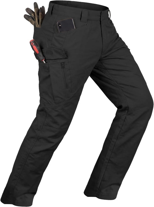 whox Men's Work Cargo Pants Tactical Hiking Casual Water Resistant Ripstop Trousers for Outdoor with 6 Pockets(No Belt)