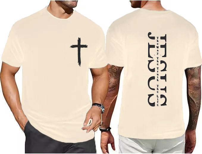 Christian Shirts for Men Jesus Cross Casual Tops