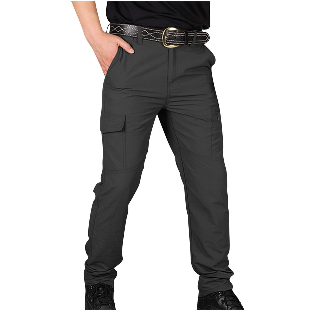 Men's Tactical Cargo Pants Straight Leg Ripstop Hiking Climbing Sweatpants Waterproof Mens Outdoor Work Multic-Pocket