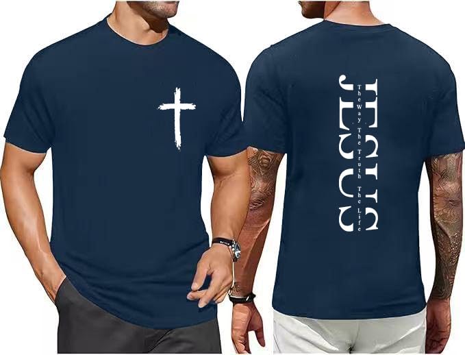 Christian Shirts for Men Jesus Cross Casual Tops