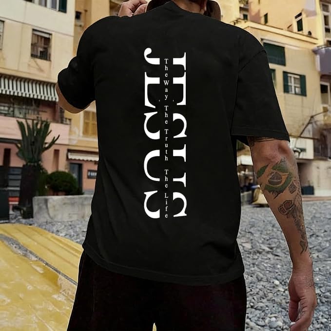 Christian Shirts for Men Jesus Cross Casual Tops