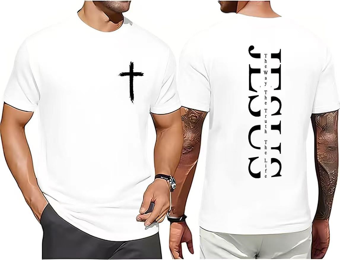 Christian Shirts for Men Jesus Cross Casual Tops