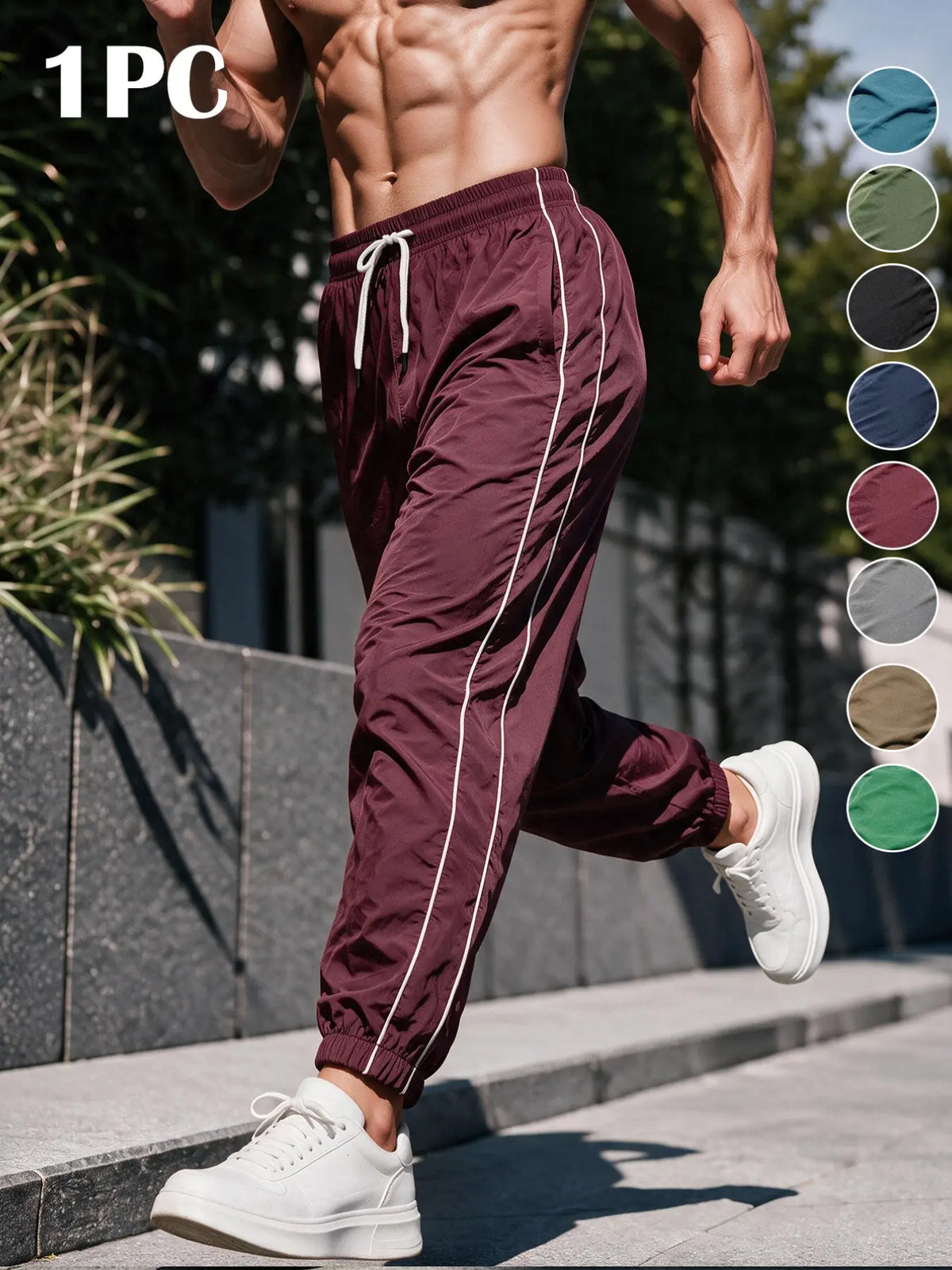 Men's Loose-Fit Casual Pants with Drawstring Waist, H-Type Silhouette, Long/regular Length, Ideal for Spring & Fall Outdoor Activities