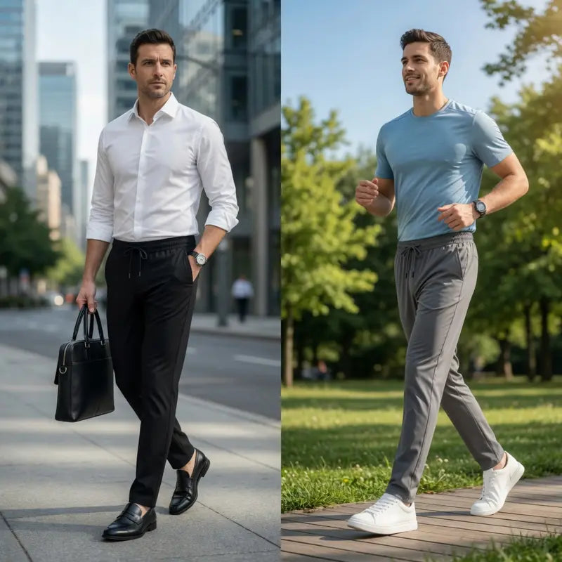 Men's 3-Pack Ice Silk Cooling Pants - Menswear, Classic, Stretch, Thin, Breathable, Wrinkle-Resistant, Quick-Dry Straight-Leg Casual Pants for Daily & Outdoor Occasions