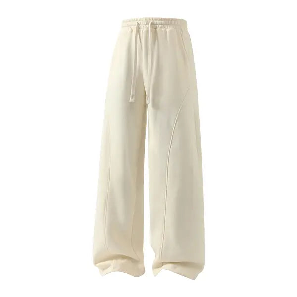 Men's Fleece Thermal Lined Sweatpants  Oversize Drawstring Waist Casual Loose Pants for Fall Winter School Season Daily Wear Stylish Menswear