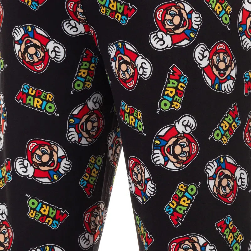 Super Mario Pajamas Men's Mario All Over Print Lounge Pajama Pants