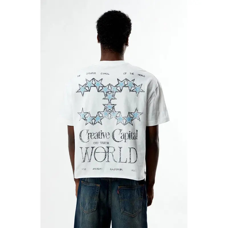 Pacsun Men's Creative Capital Cropped Boxy T-Shirt