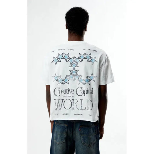 Pacsun Men's Creative Capital Cropped Boxy T-Shirt