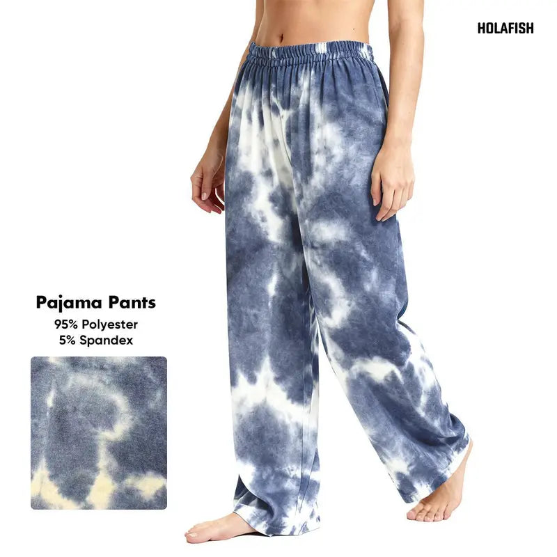 Holafish Pajama Pants Sleepwear Plaid Lounge Pant ,Plaid Tie-Dye Lounge Sleep Pants - Casual & Comfortable Loungewear Bottoms